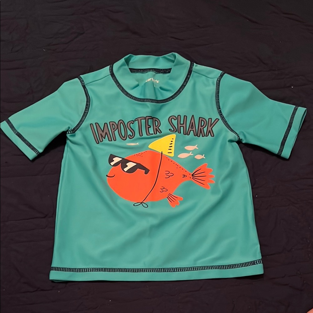 Carter’s Imposter Shark Kids Swim Shirt - Teal
